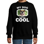 Bellatio Decorations Britse bulldog honden trui / sweater my dog is serious cool - kinderen - Britse bulldogs liefhebber cadeau sweaters - Zwart