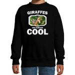 Bellatio Decorations Dieren giraffen sweater kinderen - giraffes are serious cool trui jongens/ meisjes - cadeau giraffe/ giraffen liefhebber - Zwart