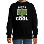 Bellatio Decorations Dieren vogels sweater kinderen - birds are serious cool trui jongens/ meisjes - cadeau grutto vogel/ vogels liefhebber - Zwart