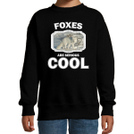 Bellatio Decorations Dieren vossen sweater kinderen - foxes are serious cool trui jongens/ meisjes - cadeau poolvos/ vossen liefhebber - Zwart