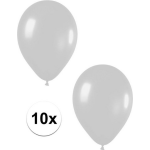 10x Zilveren metallic ballonnen 30 cm - Silver