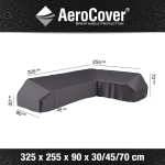 AeroCover Loungeset platformhoes rechts 325x255x90xH30/45/70 cm - Grijs