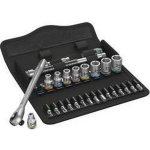 Wera 8100 SA 7 Zyklop Metal-ratelset doorsteekvierkant, 1/4"-aandrijving, metrisch, 28 -delig - 1 stuk(s)