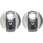 Masterlock 2 x 70mm diam. stainless steel keyed alike padlocks - octagonal boron-