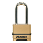 Masterlock 50mm padlock - zinc body with black thermoplastic outer cover for corr