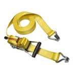 Masterlock Ratchet tie down with J hooks 8,25m - colour : yellow - PVC grip on ra