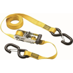 Masterlock Set of 2 ratchet tie downs with S hooks 3m - colour : yellow - PVC gri