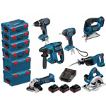 Bosch TM-Comboset 7-delig 18 Volt 4.0 Ah Li-ion + GSR18 + GDR18 + GSA18 + GWS18 + GKS18 + GBH18 + GST18