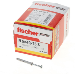 Fischer N 5X40/15 S NAGELPLUG 100 St - Grijs