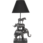 Clayre & Eef Tafellamp - 32*27*65 cm polyresin - olifant, neushoorn, zebra - - 5LMC0003 - Zwart
