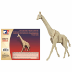 Houten dieren 3D puzzel giraffe - Speelgoed bouwpakket 19,5 x 6 x 25,5 cm - Bruin