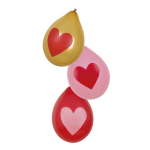 Hartjes thema ballonnen 6x stuks in diverse kleuren feestartikelen en versiering - Liefde/Valentijn