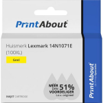 PrintAbout Huismerk Lexmark 14N1071E (100XL) Inktcartridge Hoge capaciteit - Geel