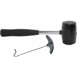 Ben Tools Rubberen hamer met stalen steel - 29 cm - inclusief tent haringen uittrekker - campinghamer - Kamperen en outdoor artikelen - Zwart