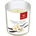 Trend Candles 1x Geurkaars vanille in glazen houder 25 branduren - Geurkaarsen vanille geur - Woondecoraties - Wit