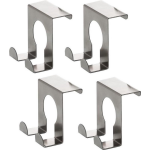 4x RVS deurhaken 5 cm - Huishouden deurhaken van RVS 4 stuks - Ophanghaakjes - Silver