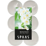 Spaas 12x Maxi geurtheelichtjes Spiritual Jasmin 10 branduren - Geurkaarsen jasmijn geur - Grote waxinelichtjes - Wit
