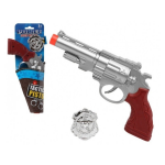 Fiesta carnavales Politie speelgoed pistool 27 cm - speelgoed verkleed pistool zilver - Silver