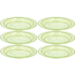 6x plastic borden/bordjes 20 cm - Kunststof servies - Koken en tafelen - Camping servies - Ontbijtbordje kinderen - Groen