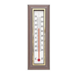 Thermometer binnen en buiten donker 5 x 16 cm - Bruin