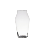 Bellatio Design Transparante home-basics vaas/vazen van glas 25 x 16 cm - Bloemen/takken/boeketten vaas voor binnen gebruik