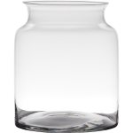 Bellatio Decorations Transparante luxe stijlvolle vaas/vazen van glas 23 x 19 cm - Bloemen/boeketten vaas voor binnen gebruik