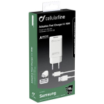 Cellularline CELLULAR-LINE Reislader-kit 15W Micro-USB Samsung Adaptive - Wit