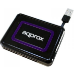 approx appCRDNIB geheugenkaartlezer, Paars USB 2.0 - Zwart