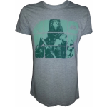 Difuzed Destiny Grey Melange Green Print T-Shirt