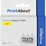 PrintAbout Huismerk Epson T1304 Inktcartridge - Geel