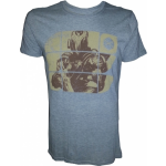 Difuzed Destiny Grey Melange Yellow Print T-Shirt