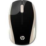 HP 200 RF Draadloos Ambidextrous, Goud muis - Zwart