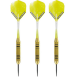 McKicks 1x Set Van 3 Dartpijlen Speedy Yellow Brass 23 Grams - Darten/darts Sport Artikelen Pijltjes Messing
