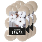 Spaas 36x Geurtheelichtjes Cotton Blossom 4,5 Branduren - Geurkaarsen Katoen/bloesem Geur - Waxinelichtjes - Wit