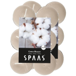 Spaas 24x Geurtheelichtjes Cotton Blossom 4,5 Branduren - Geurkaarsen Katoen/bloesem Geur - Waxinelichtjes - Wit
