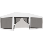 Vidaxl Partytent Met 4 Mesh Zijwanden 4x6 M - Wit