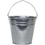 Zinken Emmer/bloempot/plantenpot 6 Liter - Tuindecoratie - Bloememmer/bloembak/plantenbak - Decoratie Emmer - Silver