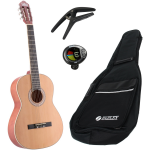 Lapaz C30N klassieke gitaar 4/4-formaat naturel + gigbag + accessoires