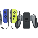 Nintendo Switch Joy-Con set/Neon Geel + Switch Joy-Con Charge Grip - Blauw