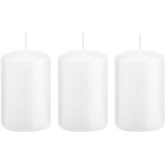 Trend Candles 3xte Cilinderkaarsen/stompkaarsen 5 X 8 Cm 18 Branduren - Geurloze Kaarsen - Woondecoraties - Wit