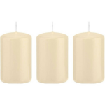 Trend Candles 3x Cremete Cilinderkaarsen/stompkaarsen 5 X 8 Cm 18 Branduren - Geurloze Kaarsen - Woondecoraties - Wit