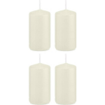 Trend Candles 4x Ivoorte Cilinderkaarsen/stompkaarsen 5 X 10 Cm 23 Branduren - Geurloze Kaarsen - Woondecoraties - Wit