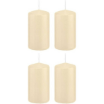 Trend Candles 4x Cremete Cilinderkaarsen/stompkaarsen 5 X 10 Cm 23 Branduren - Geurloze Kaarsen - Woondecoraties - Wit