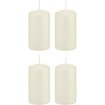 Trend Candles 4x Ivoorte Cilinderkaarsen/stompkaarsen 6 X 12 Cm 40 Branduren - Geurloze Kaarsen - Woondecoraties - Wit