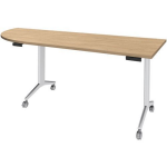 Simmob Tafel Idora 200x80 cm hoek links, witte voet