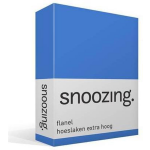 Snoozing - Flanel - Hoeslaken - Extra Hoog - 160x200 - Meermin - Blauw