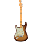 Fender American Ultra Stratocaster LH Mocha Burst MN linkshandige elektrische gitaar met koffer