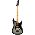 Fender American Ultra Luxe Stratocaster HSS FRburst MN elektrische gitaar met koffer - Silver