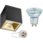 Osram - Opbouwspot Set - Parathom Par16 927 36d - Pragmi Cliron Pro - Gu10 Fitting - Dimbaar - Opbouw Vierkant - Mat - Zwart