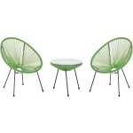 Beliani Acapulco Ii Balkonset Pe Rotan 70 X 70 Cm - Verde